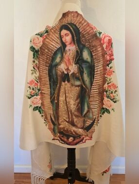 Virgen de Guadalupe Religious Rebozo,  shawl, pashmina,  scarf, chal